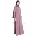 Designer abaya with a zipper on yoke- Puce Pink Designer abaya with a zipper on yoke- Puce Pink